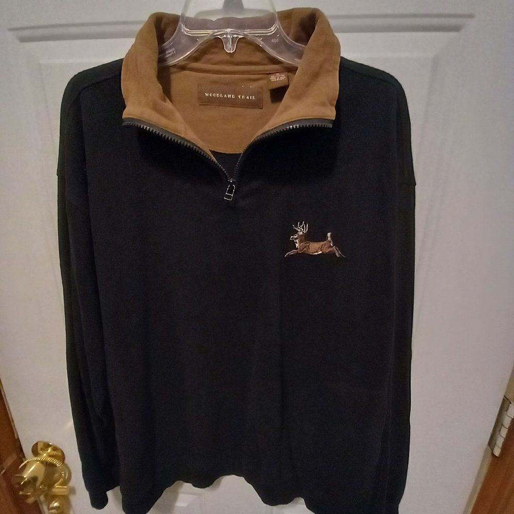 Woodland Trail Black Jacket with Running Buck